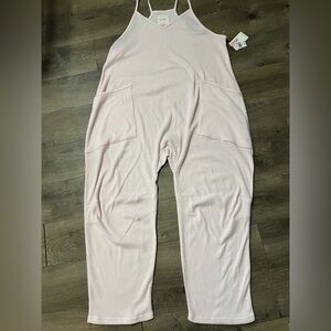 Sage & Sky Hacci Rib Pink Jumpsuit Size XL New
